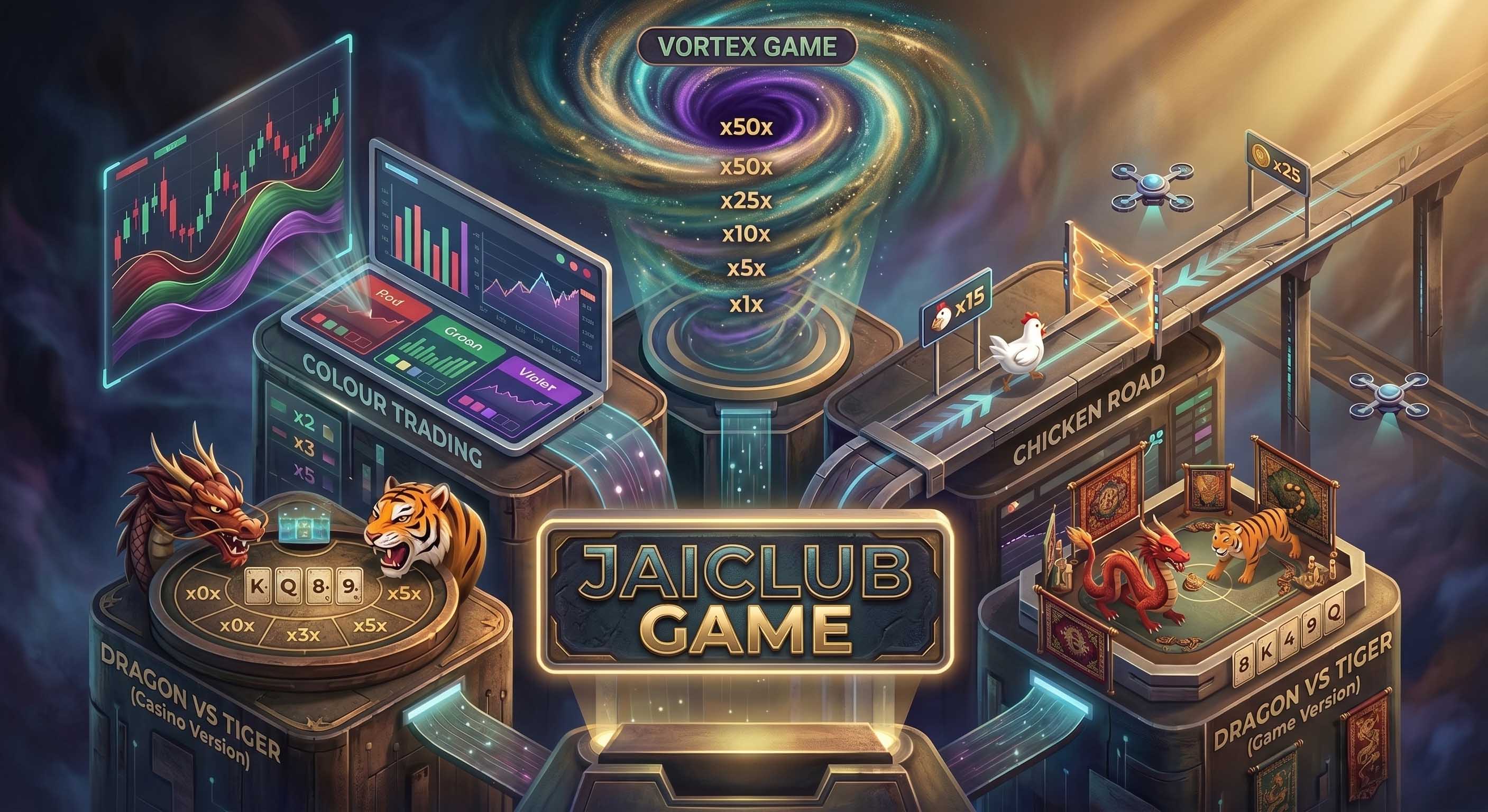 Jaiclub Game – Wingo Colour Trading, Dragon Tiger, Mine Rush, Spin Zone India